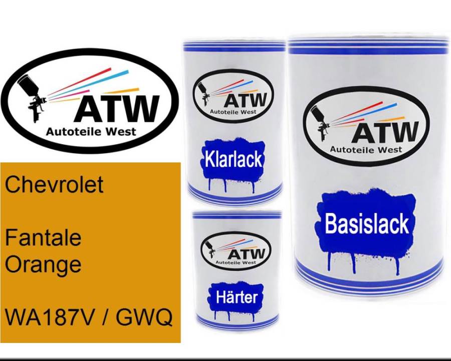 Chevrolet, Fantale Orange, WA187V / GWQ: 500ml Lackdose + 500ml Klarlack + 250ml Härter - Set, von ATW Autoteile West.